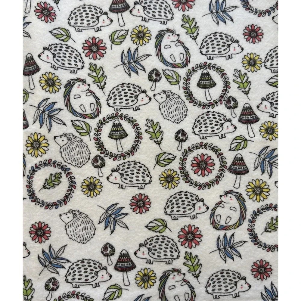 Super Snuggle Hedgehogs Mushrooms Floral Cotton Flannel Fabric Joann's 42